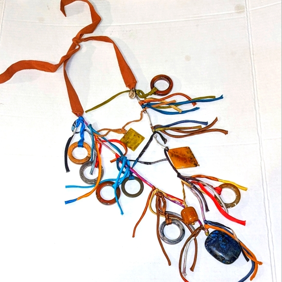 Silvia Tcherassi Rare Gemstone Couture Artisan Modern Art Necklace Avant Garde - Picture 1 of 16